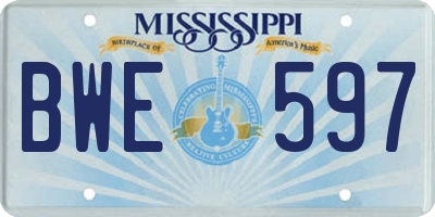 MS license plate BWE597