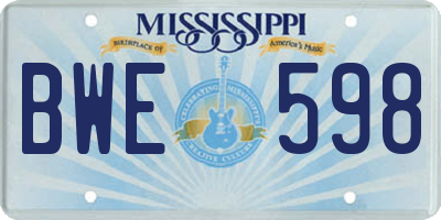 MS license plate BWE598
