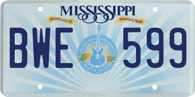 MS license plate BWE599