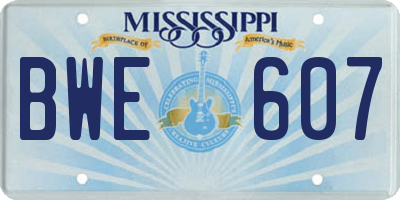 MS license plate BWE607