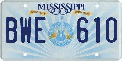 MS license plate BWE610