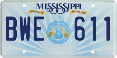 MS license plate BWE611