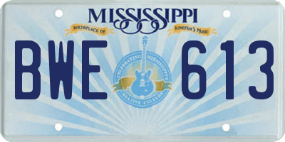 MS license plate BWE613