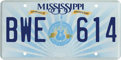 MS license plate BWE614