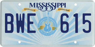 MS license plate BWE615