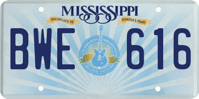 MS license plate BWE616