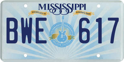 MS license plate BWE617