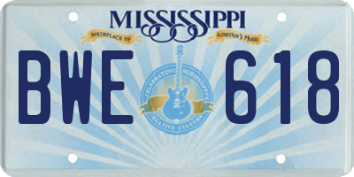 MS license plate BWE618