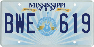 MS license plate BWE619