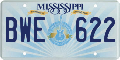MS license plate BWE622