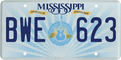 MS license plate BWE623