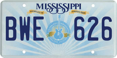 MS license plate BWE626