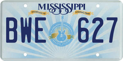 MS license plate BWE627