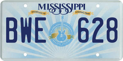 MS license plate BWE628