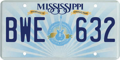 MS license plate BWE632