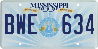 MS license plate BWE634