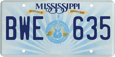 MS license plate BWE635
