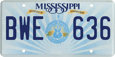 MS license plate BWE636