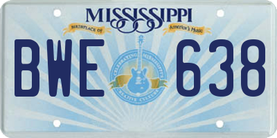 MS license plate BWE638