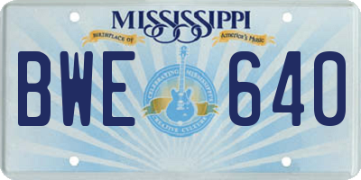 MS license plate BWE640