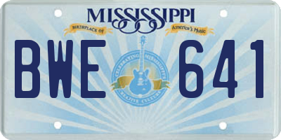 MS license plate BWE641