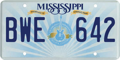 MS license plate BWE642
