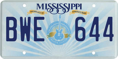 MS license plate BWE644