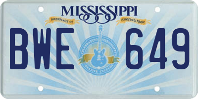 MS license plate BWE649