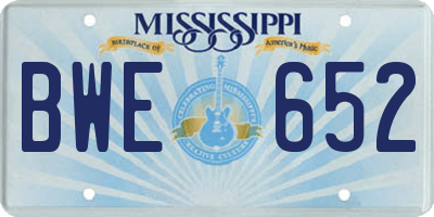MS license plate BWE652