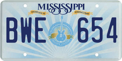 MS license plate BWE654
