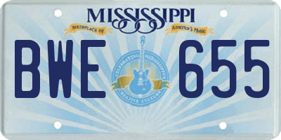 MS license plate BWE655