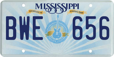 MS license plate BWE656