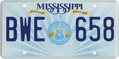 MS license plate BWE658