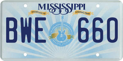 MS license plate BWE660