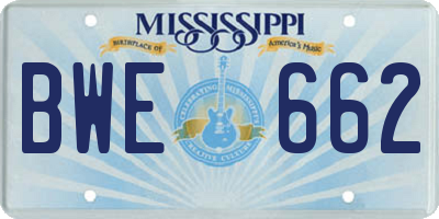 MS license plate BWE662