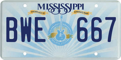 MS license plate BWE667