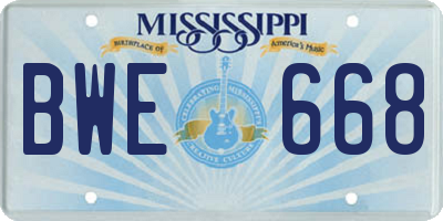 MS license plate BWE668