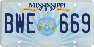 MS license plate BWE669