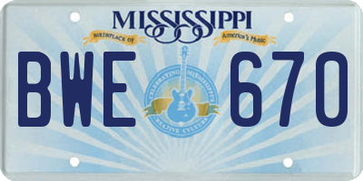 MS license plate BWE670