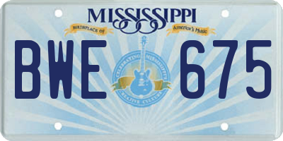 MS license plate BWE675