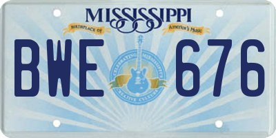 MS license plate BWE676