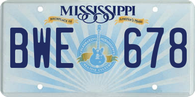 MS license plate BWE678