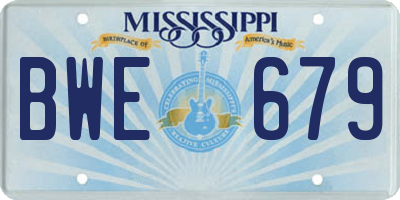MS license plate BWE679