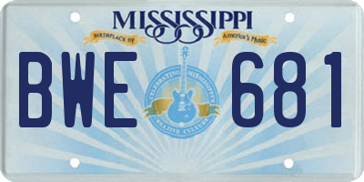 MS license plate BWE681