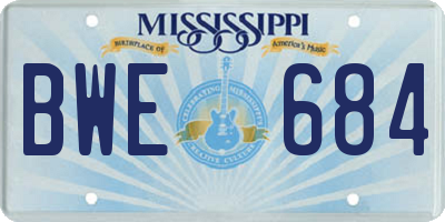 MS license plate BWE684