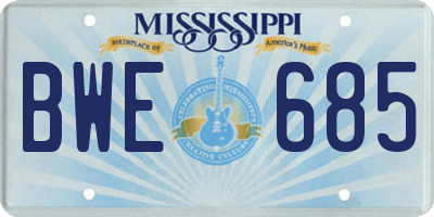 MS license plate BWE685