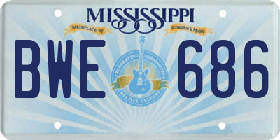 MS license plate BWE686