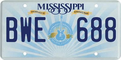 MS license plate BWE688