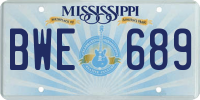 MS license plate BWE689