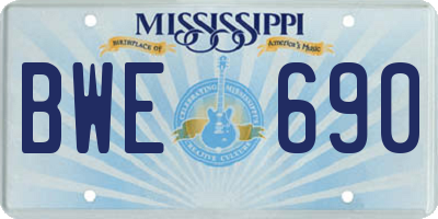 MS license plate BWE690